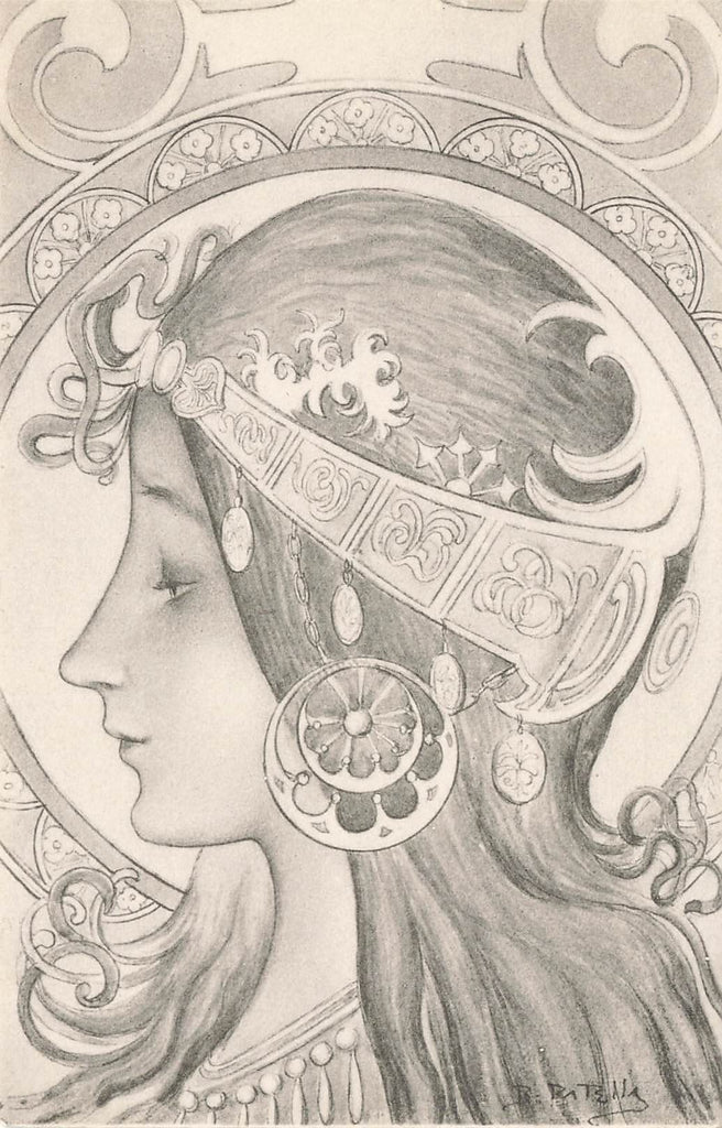 Art Nouveau -  Patella - Artist Signed - Stunning postcard near mint!!