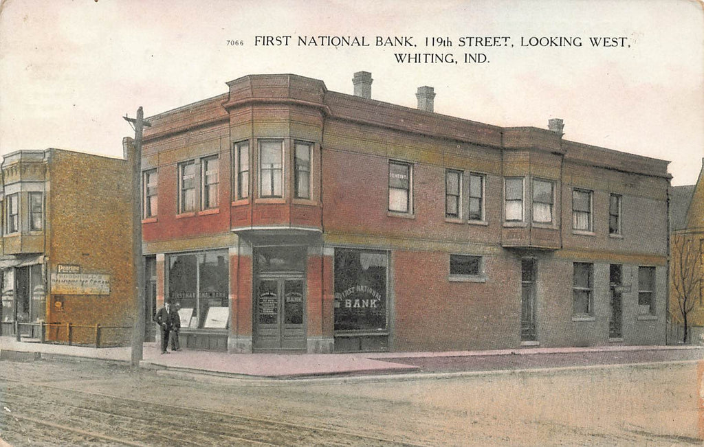 Whiting IN Indiana - First National Bank - 119th Street - Curt Teich - 1911