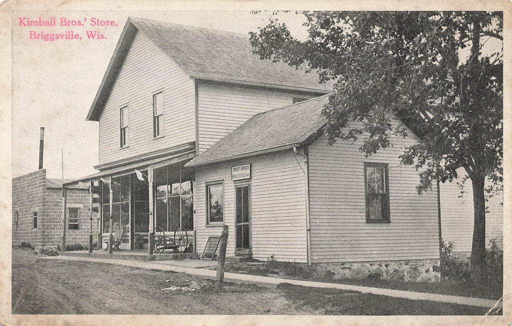 Briggsville Wisconsin - Kimball Brothers Store - Post Office