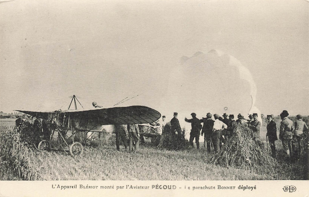 Bleriot Airplane - Pegoud Pilot - Parachute - Early Aviation