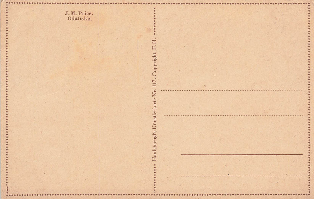 J.M. Price - Nude - Harem Slave - animal print - Artist Signed Postcard
