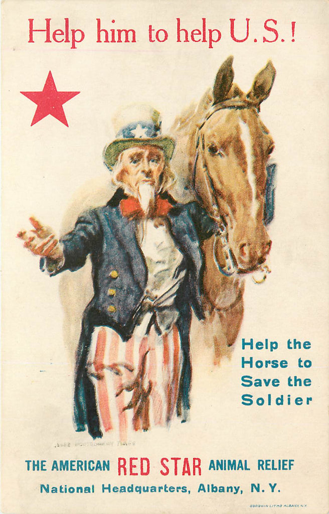 Animal Relief - Uncle Sam - Horse - James Montgomery Flagg - WWI