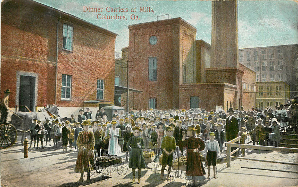 Columbus Georgia - Dinner Carriers - Mill - Original Postcard 1908