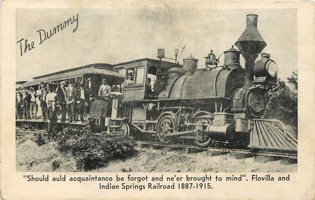 Flovilla & Indian Springs Railroad - The Dummy- Train Engine - Jackson Georgia - Postcard