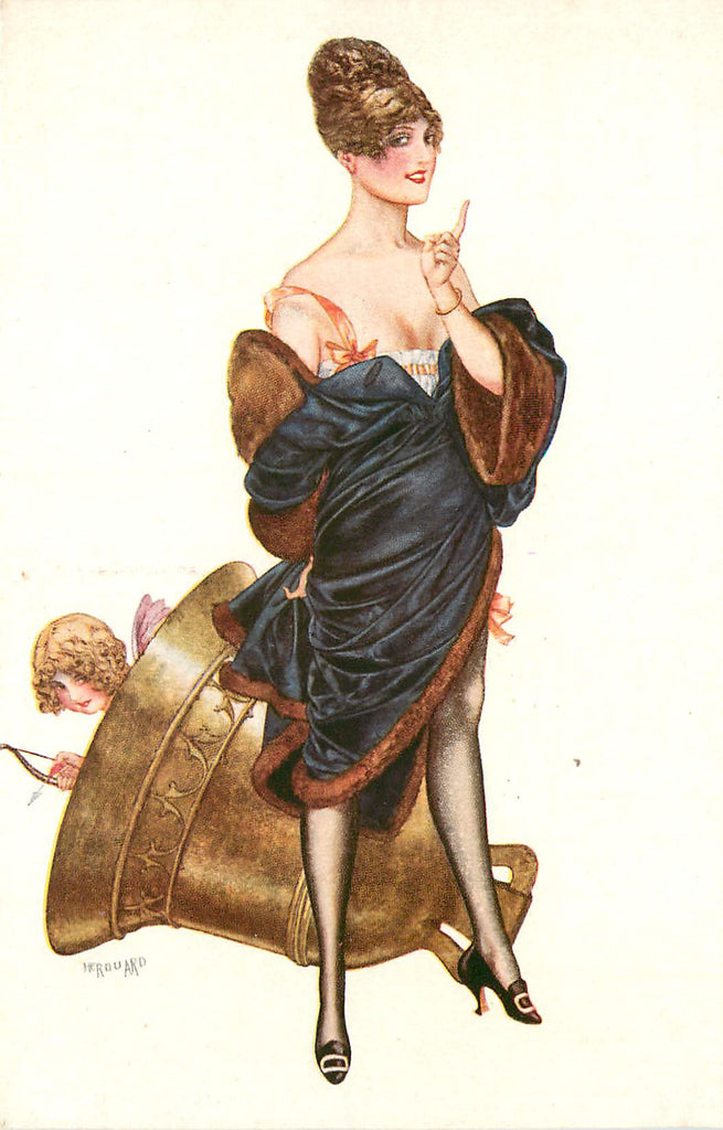 Herourd - Artist Signed  Postcard - Glamour - Cupid - Bell