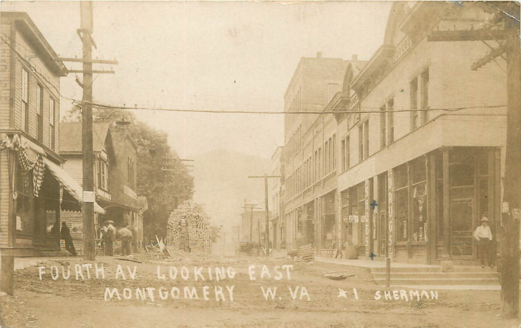 Montgomery - West Virginia - WV - Real Photograph - Fourth Ave -1908