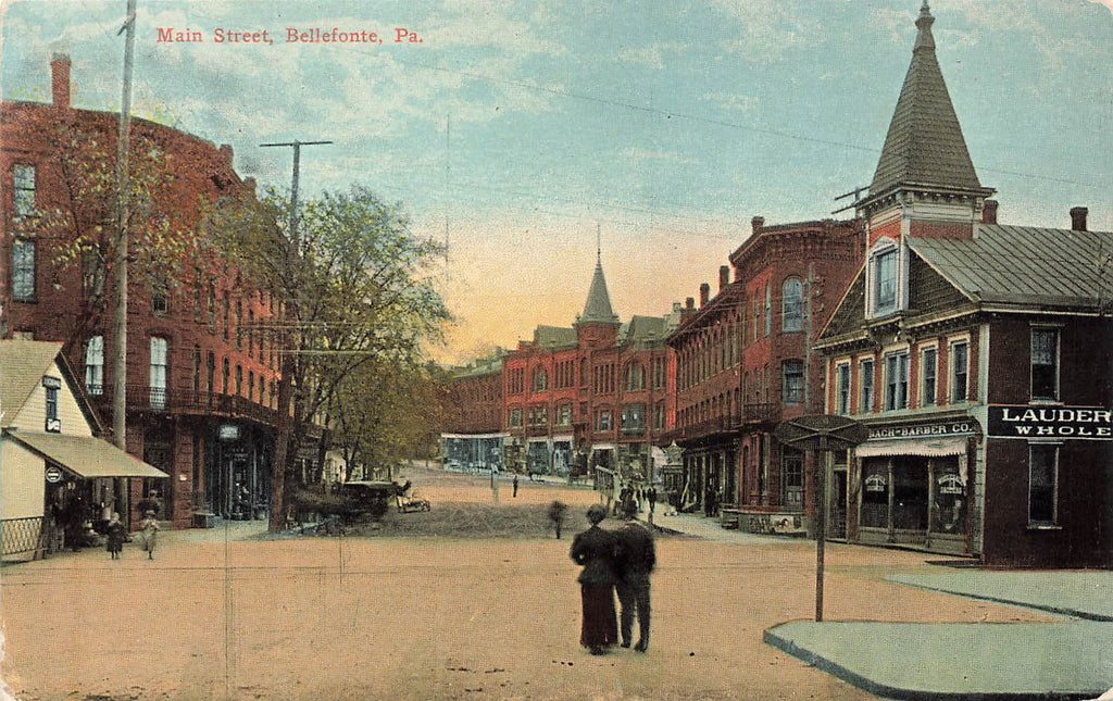 Bellefonte PA Pennsylvania  - Main Street - Postcard