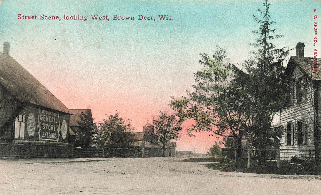Brown Deer WI Wisconsin 1910 Postcard - General Store - RARE