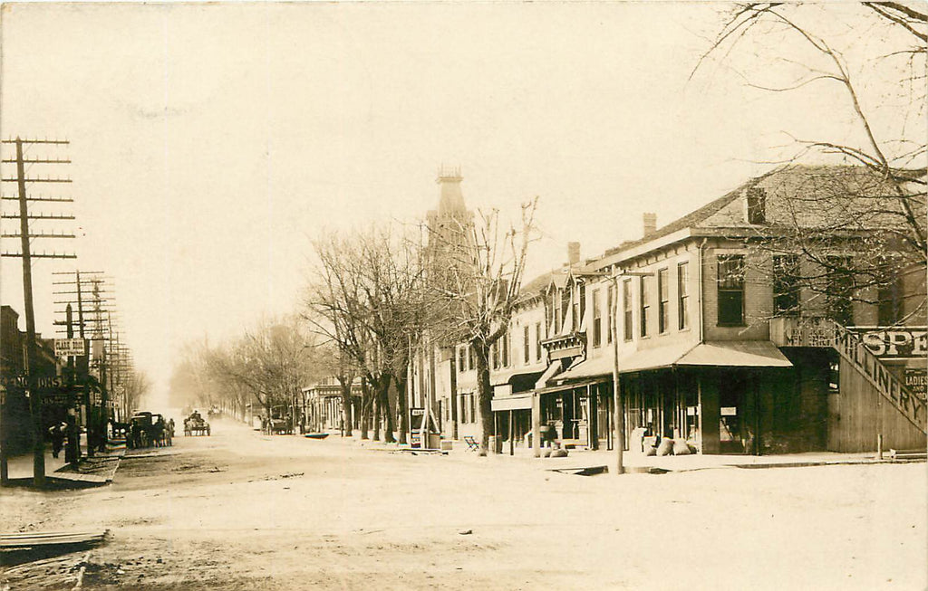 Rising Sun Indiana - Business Street - Real Photograph 1911 - IN