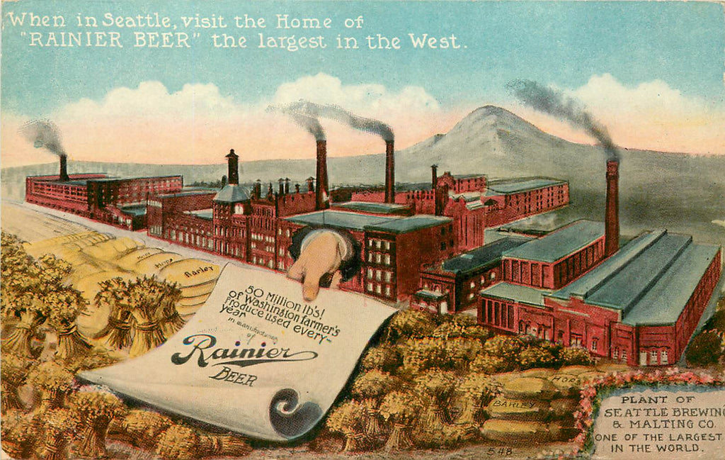 Seattle Brewing Co - RAINIER BEER - plant - adv - WA - Washington