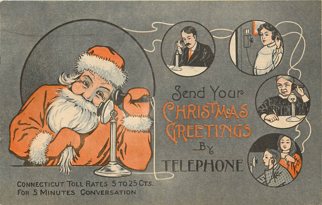 Telephone Advertisement - Christmas - Santa - Connecticut - 1911