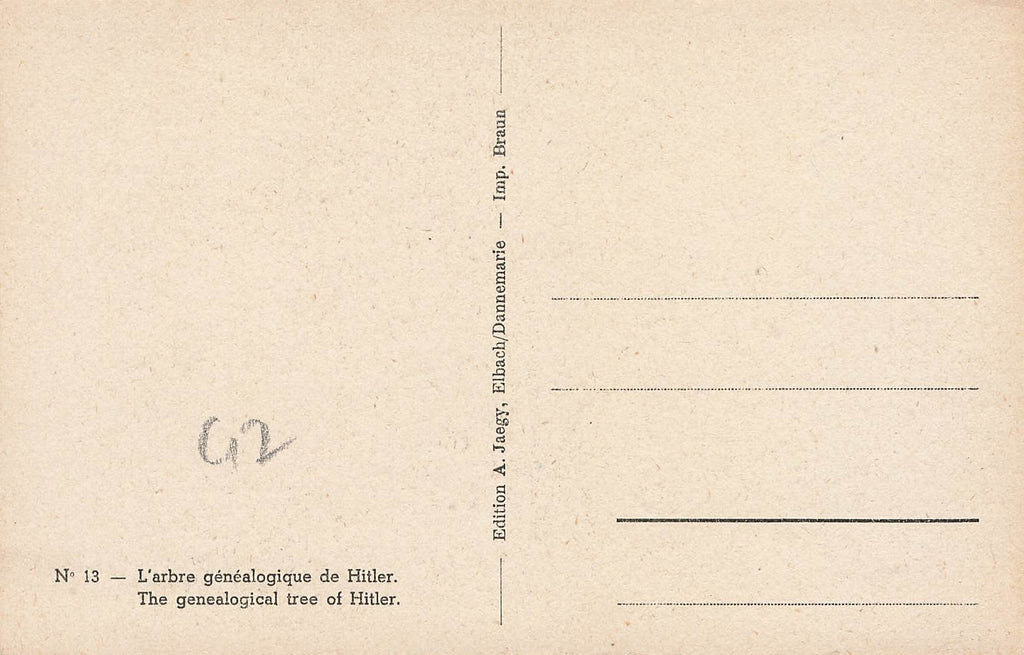 Hitler - Genealogical Tree - Braunau - Political Postcard - WWII Era
