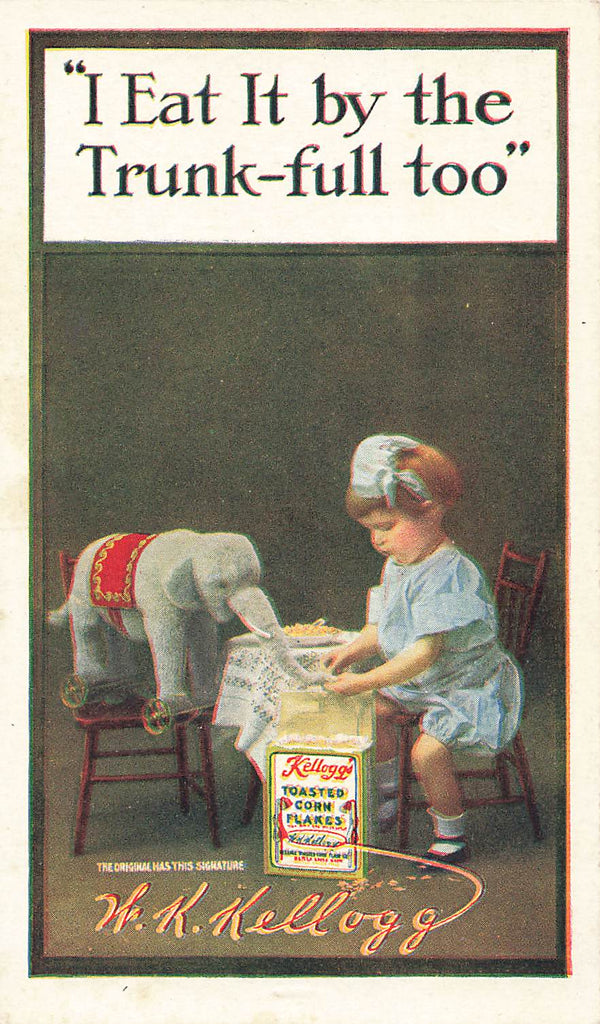 W.K. Kellogg Cereal Advertisement - Elephant - Trunk-full - Girl