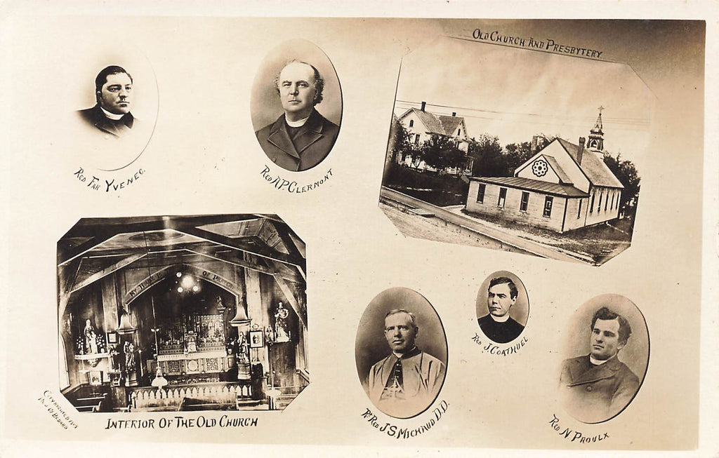 Barton Vermont - St. Paul's Old Church - Early Priests - RPPC