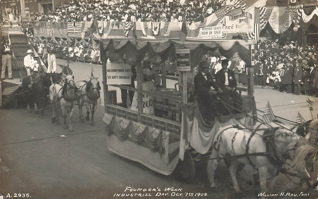 Philadelphia PA - Founders Week - Parade - Real Photo - Rau - 1908