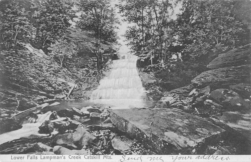 Lower Falls Lampman's Creek - Catskill Mts - NY - 1908 Postcard