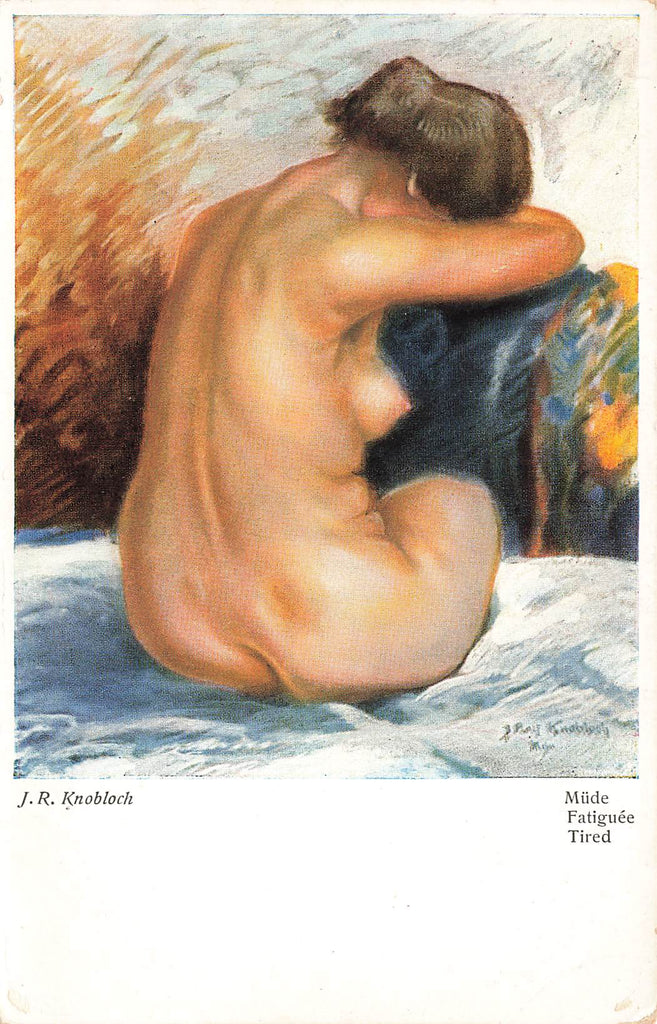 J.R. Knobloch - Artist Signed - Nude - "Tired"