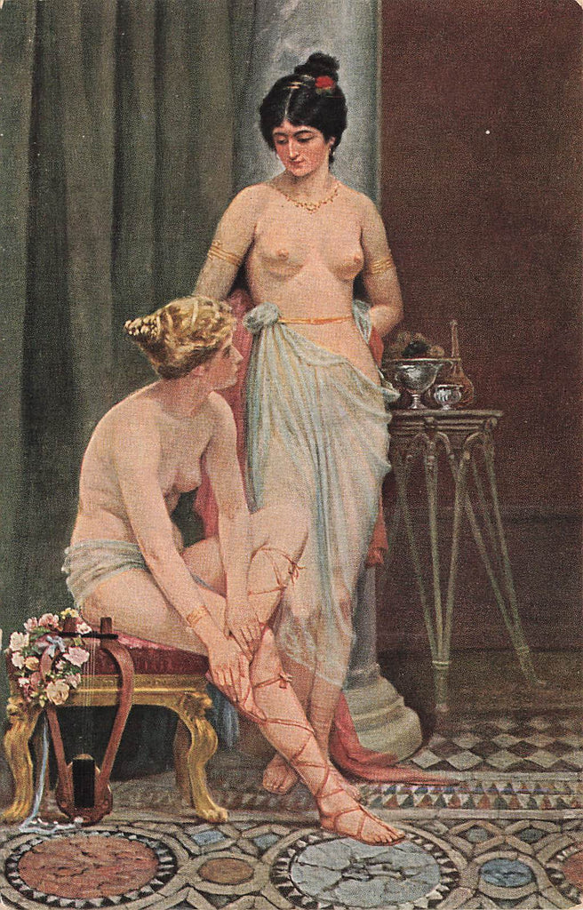 Roesler - Artist Signed - Nude Roman Dancers - Postcard