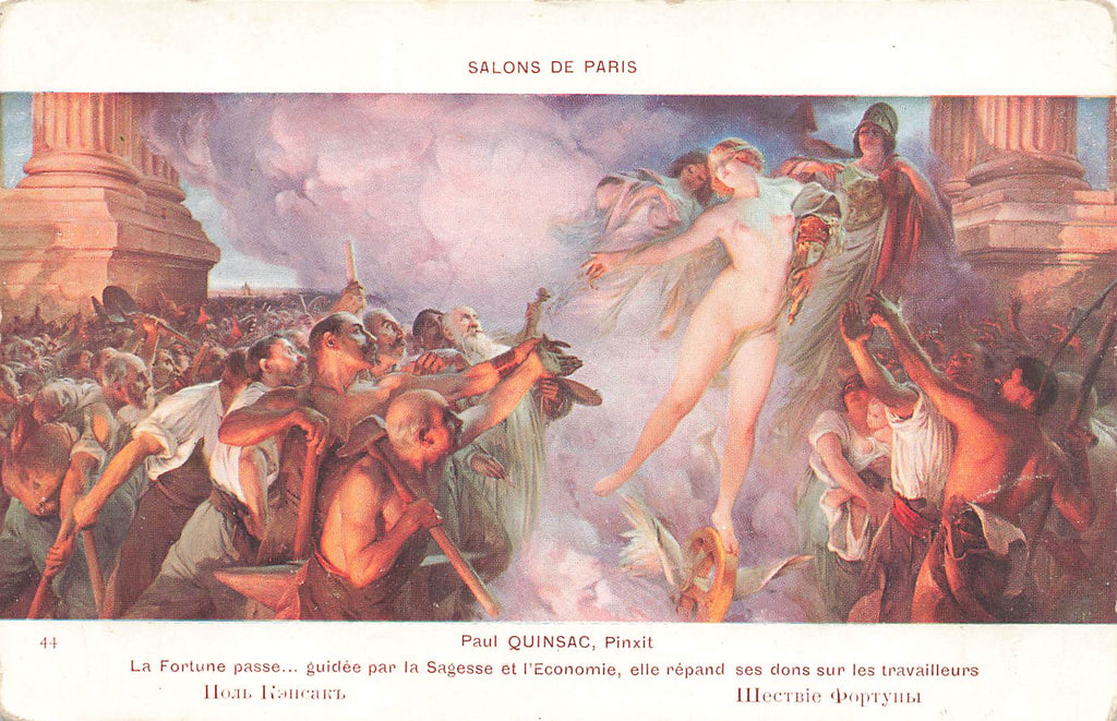 Quinsac - Artist Signed - Fortune Pass - Nude - Salon de Paris Postcard