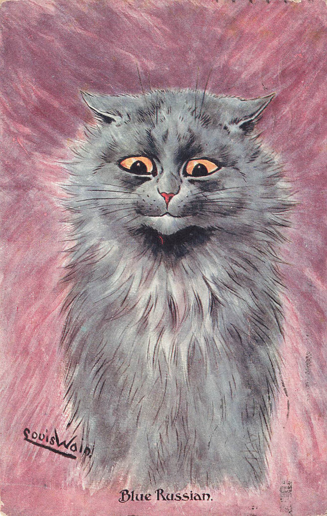 Louis Wain - Blue Russian Cat